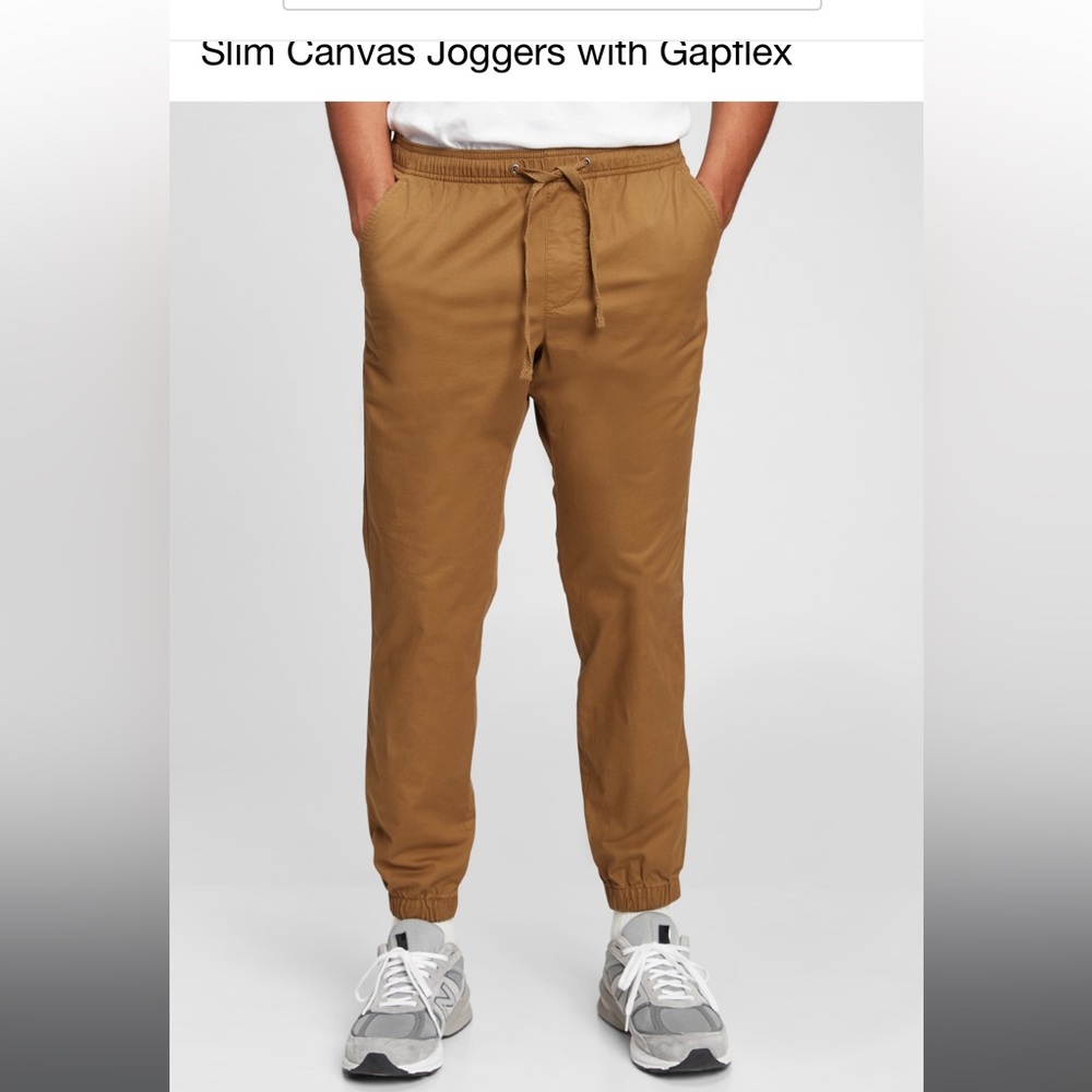 Gap slim canvas joggers in palomino brown